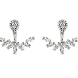 earrings, silver earrings, double earrings, zirconia earrings, earrings 2021, fashion earrings 2022